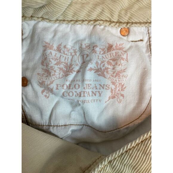 Vintage Polo Jeans Co. Ralph Lauren Tan Corduroy Jeans Straight - 8 (32 length) - Picture 8 of 8